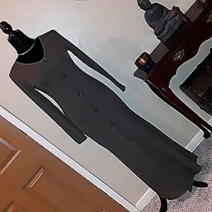 NWOT Olive V-Neck Split Bohemian Maxi Dress M